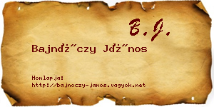 Bajnóczy János névjegykártya